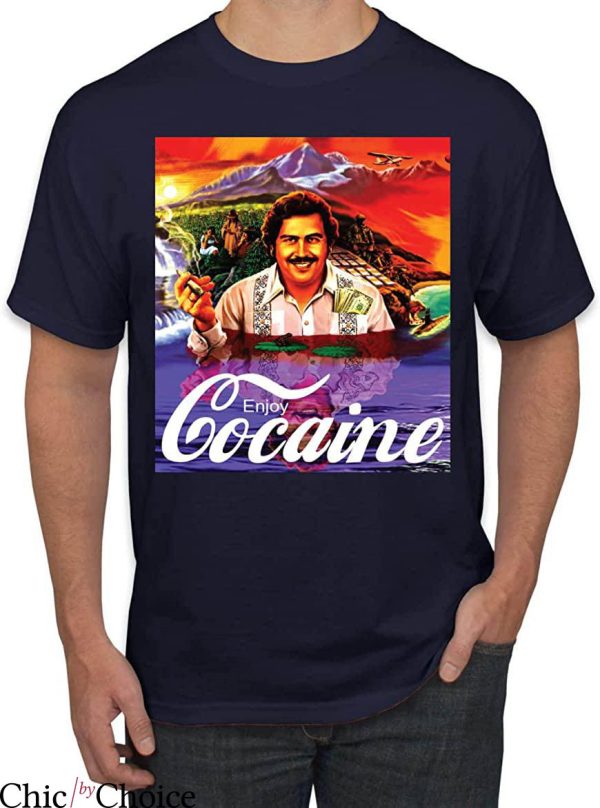 Pablo Escobar T-Shirt Enjoy Cocaine Funny Logo Parody