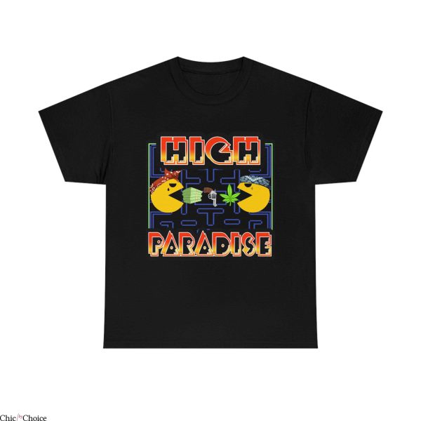 Pac Man T-Shirt High On Paradise Japanese Video Game Tee