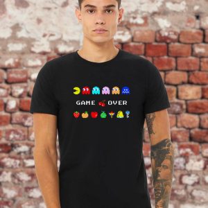 Pac Man T-Shirt Retro Arcade Ghosts Game Over Unique 80s