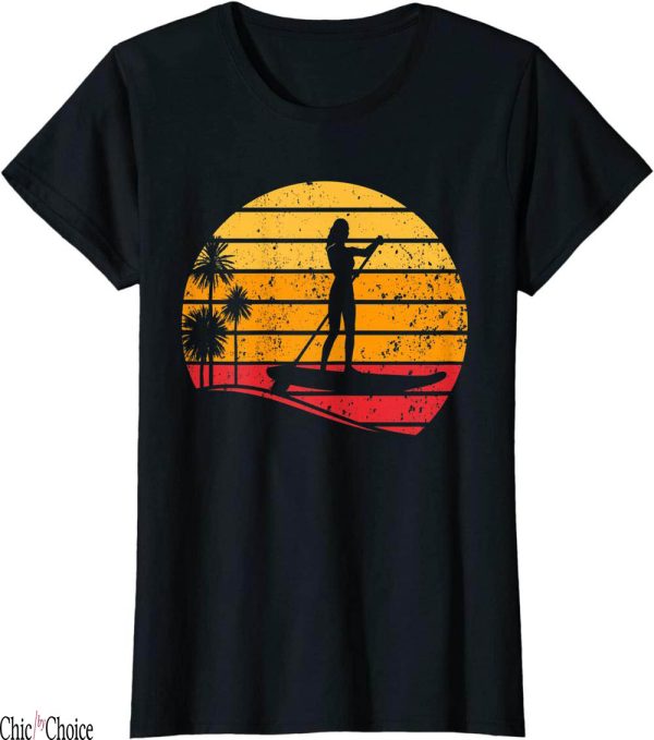 Paddle Board T-Shirt Sunset Stand Up Water Sports SUP