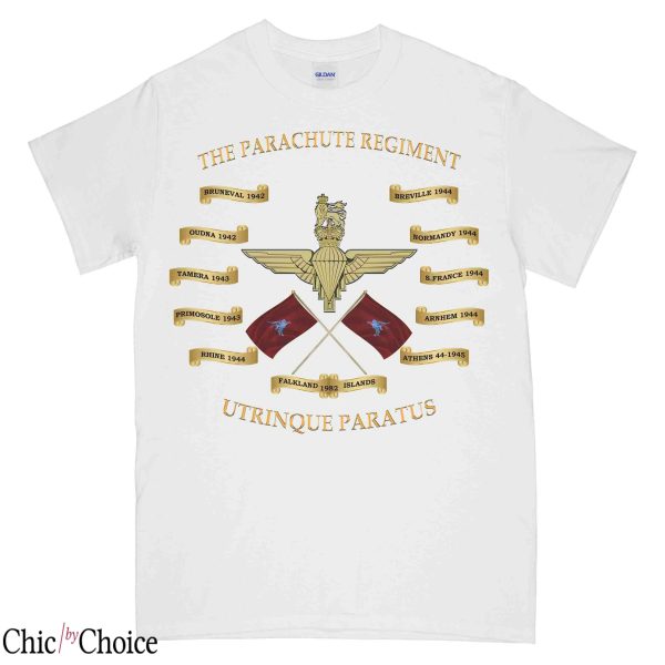 Parachute Regiment T Shirt Parachute Battle Honours Shirt