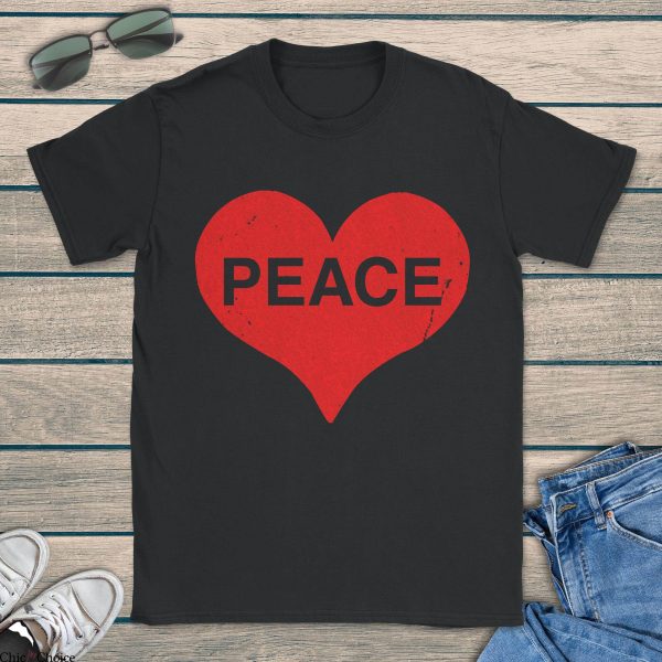 Peace And Love T-Shirt Classic Lettering Vintage Tee