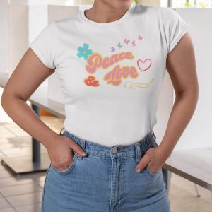 Peace And Love T-Shirt Retro Inspirational Cute Vintage