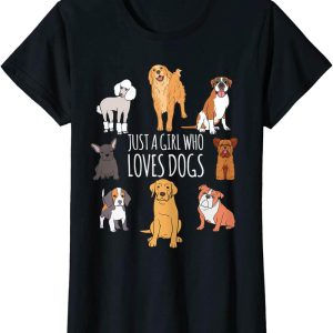 Personalised Dog T-Shirt Fun Puppy Lover Cute Just A Girl