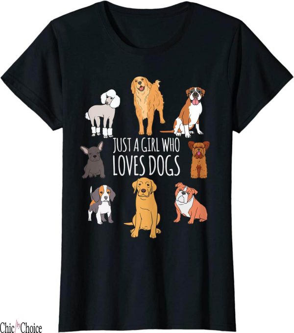 Personalised Dog T-Shirt Fun Puppy Lover Cute Just A Girl