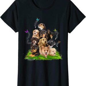 Personalised Dog T-Shirt Puppy Pile
