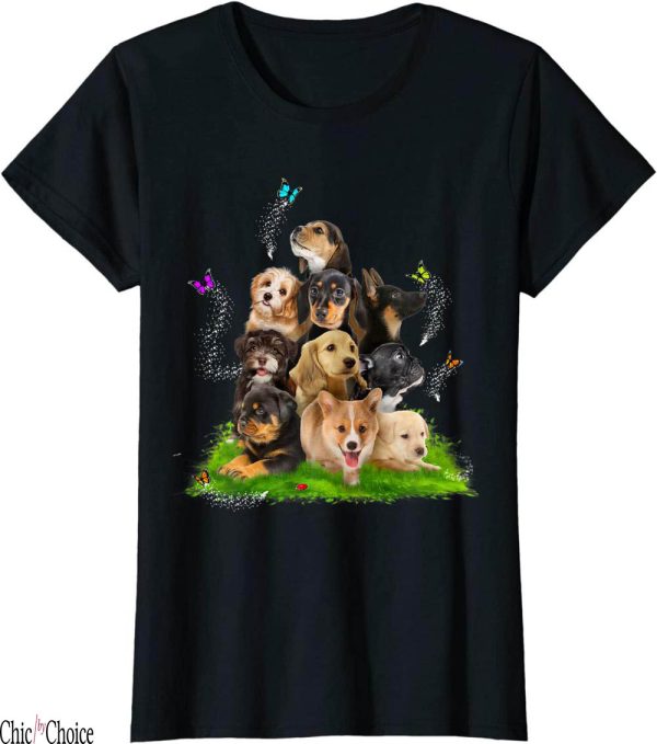 Personalised Dog T-Shirt Puppy Pile