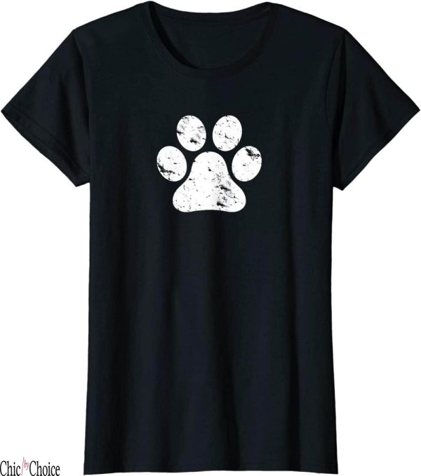 Personalised Dog T-Shirt Vintage Distressed Paw Gift