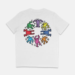 Pop Art T-Shirt Keith Haring Dancing Figures Print Retro