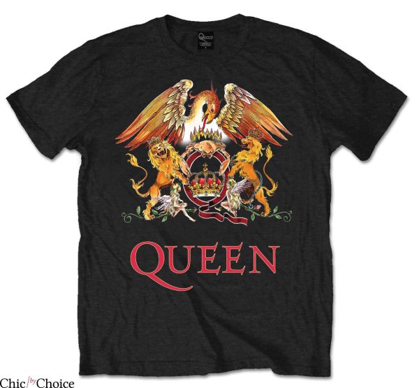 Queen Band T-Shirt Queen Crest Logo Freddie Mercury Brian