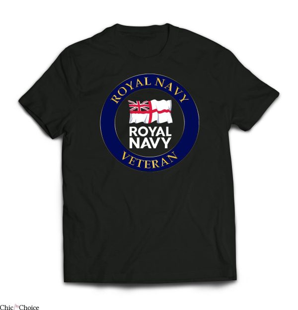 Royal Navy T-Shirt RN Veteran Flag Printed Cool Trendy Tee