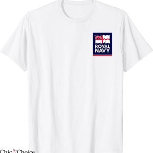 Royal Navy T-Shirt UK Naval Flag Patch Military Veteran Tee