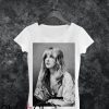 Stevie Nicks T Shirt Retro Vintage Black White Women Shirt