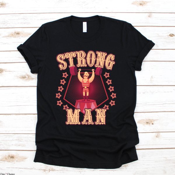 Strong Man T-Shirt Circus Staff Costume Carnival Vintage Tee