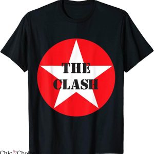 The Clash T-Shirt Circle Star Rock Music Band Cool Tee