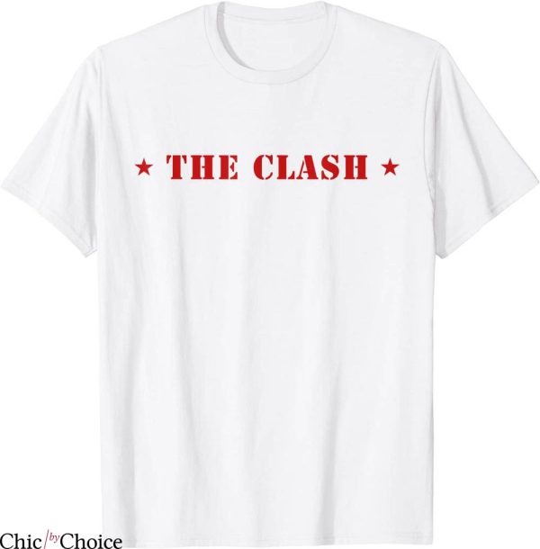 The Clash T-Shirt Logo With Stars Rock Music Band Tee