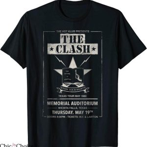 The Clash T-Shirt Texas Tour 83′ Wichita Falls Rock Band Tee