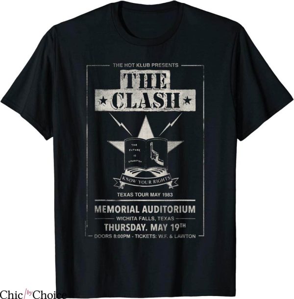 The Clash T-Shirt Texas Tour 83′ Wichita Falls Rock Band Tee