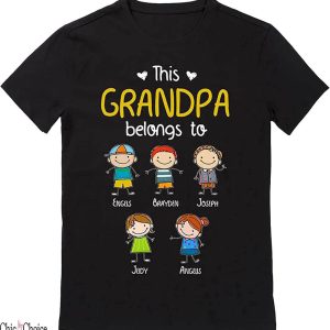 This Grandad Belongs To T-Shirt Fisherman Birthday