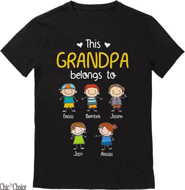 This Grandad Belongs To T-Shirt Fisherman Birthday