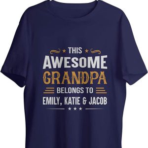 This Grandad Belongs To T-Shirt Personalized For Names Gif