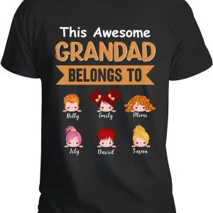 This Grandad Belongs To T-Shirt This Awesome Multicoloured