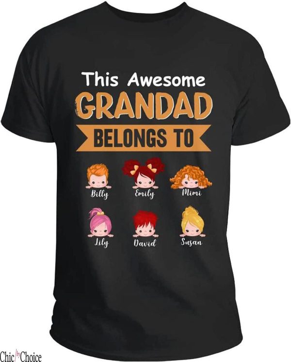 This Grandad Belongs To T-Shirt This Awesome Multicoloured