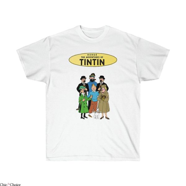 Tin Tin T-Shirt The Adventures Of Tintin Comic Series Tee