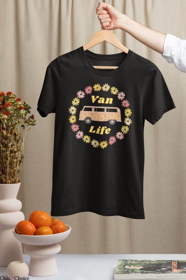 VW Camper Van T-Shirt Van Life Camp Besties Cool Hiking Tee