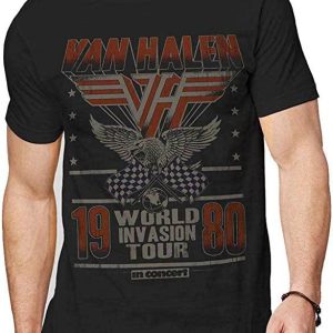 Van Halen Men’s Invasion Tour ’80 T-Shirt Black