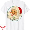 Vintage Happy Christmas Funny Santa Claus Face Xmas T-Shirt