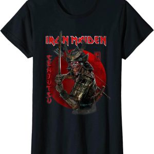 Womens Iron Maiden T-Shirt Senjutsu Eddie Red Circle