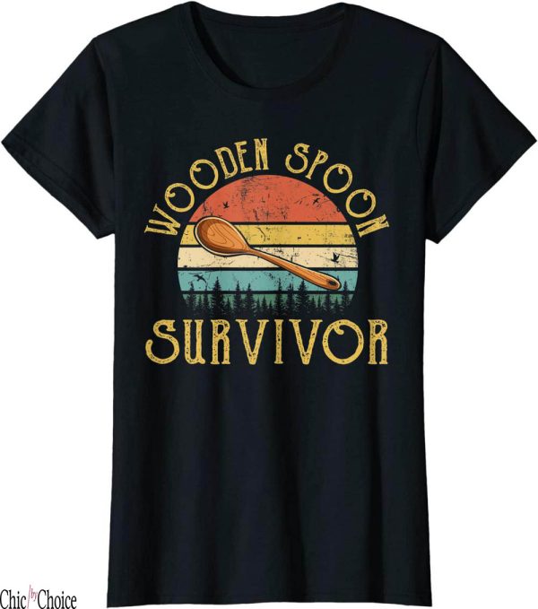 Wooden Spoon Survivor T-Shirt Funny Vintage Retro Humor