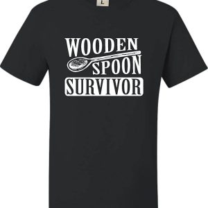 Wooden Spoon Survivor T-Shirt Go All Out Adult Funny