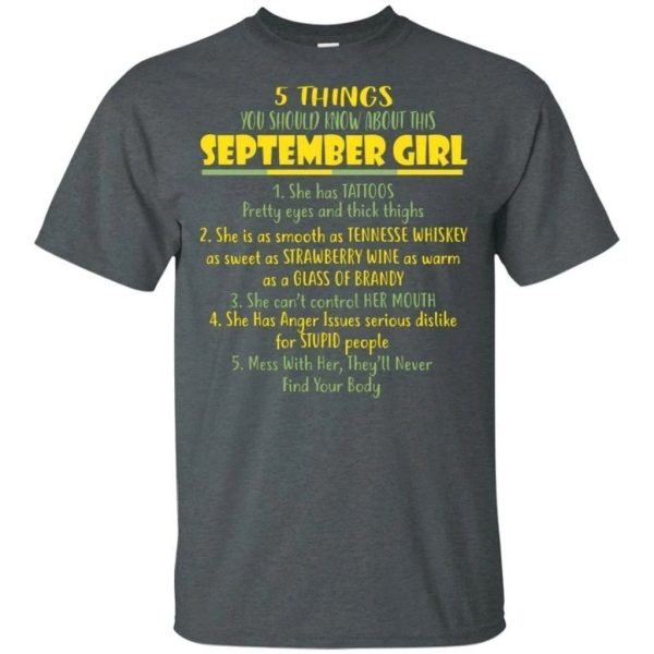 5 Things You Should Know About September Girl Birthday T-Shirt Gift Ideas  All Day Tee
