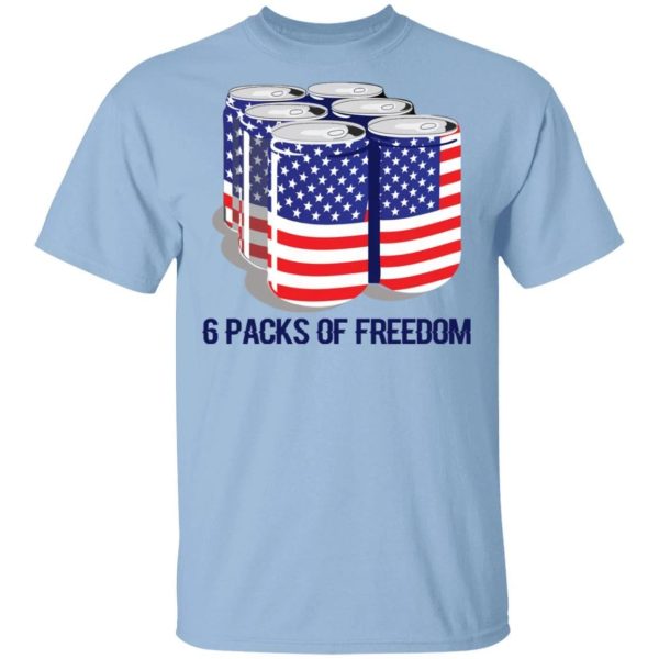 6 Packs Of Freedom 4th Of July T-shirt Drinking Tee  All Day Tee