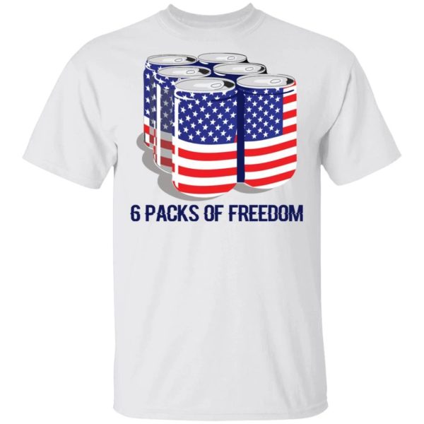 6 Packs Of Freedom 4th Of July T-shirt Drinking Tee  All Day Tee