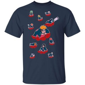 Akatsuki Members On Red Clouds T Shirt Naruto Anime Tee All Day Tee 4