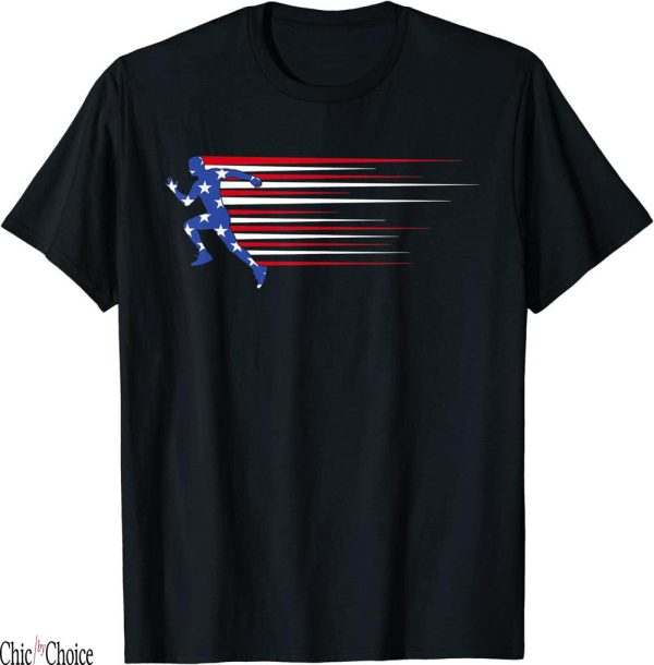 All American T-Shirt Best USA Flag Track And Field Gift