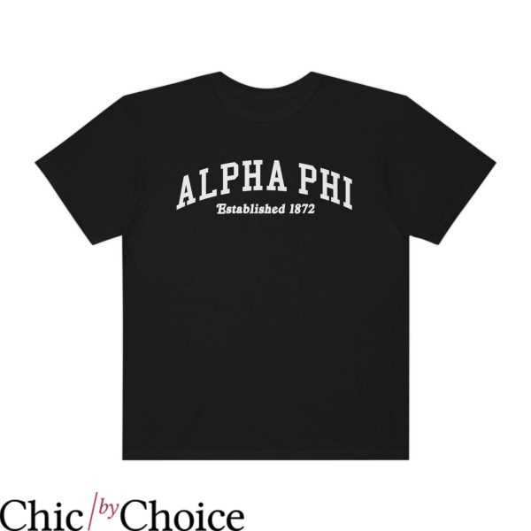 Alpha Phi T-Shirt Varsity College Sorority Comfy Trendy