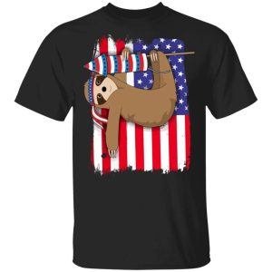 American Sloth 4th Of July T-shirt Patriot Tee  All Day Tee
