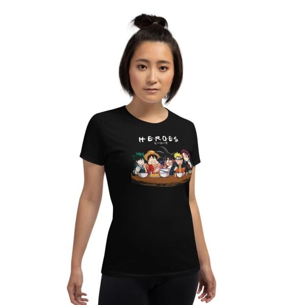 Anime Heroes Eating FRIENDS Style T-shirt  All Day Tee