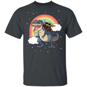 Baby Yoda Riding T-Rex T-shirt  All Day Tee