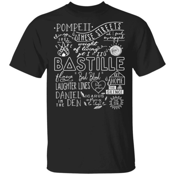 Bastille T-shirt Bastille Songs Tee  All Day Tee