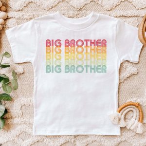 Big Brother Little Brother T Shirt Retro Vintage Kid Gift
