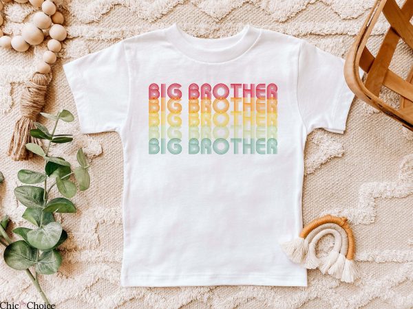 Big Brother Little Brother T Shirt Retro Vintage Kid Gift