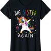 Big Sister Again T-Shirt Sibling Older Daughter Gift