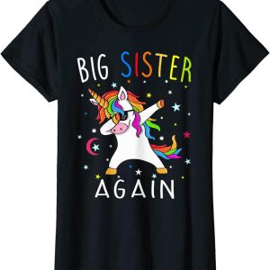 Big Sister Again T-Shirt Sibling Older Daughter Gift
