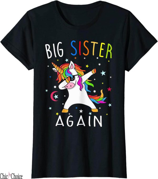 Big Sister Again T-Shirt Sibling Older Daughter Gift