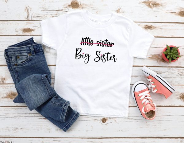 Big Sister Little Sister T-Shirt Baby Announcement Tee